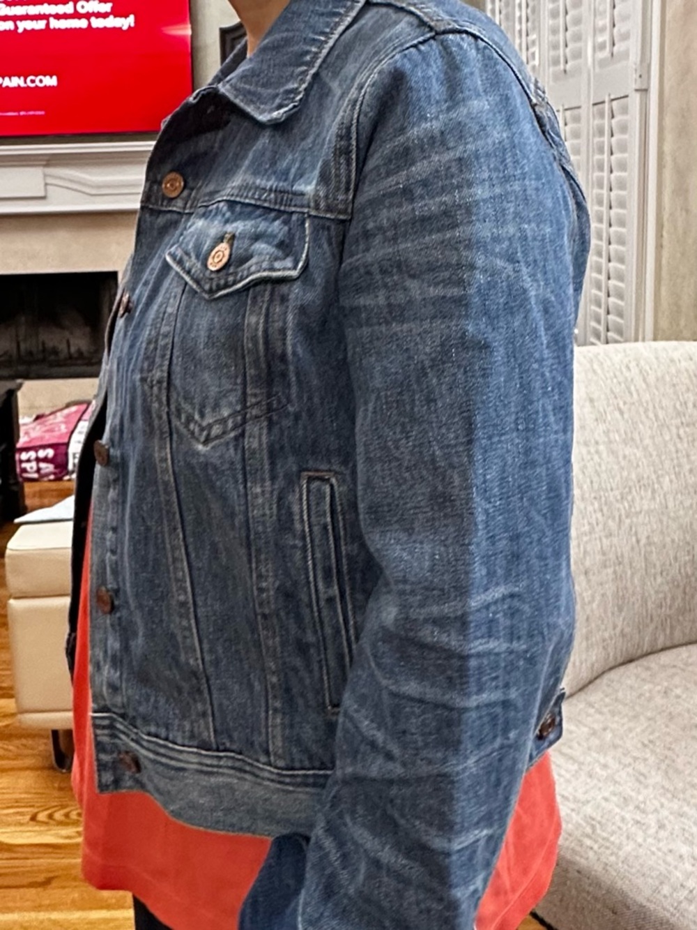 J. Crew Medium Blue Denim Jean Jacket.  Classic fit. - Picture 3 of 10